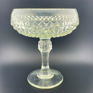 Wow! Clearance!! Vintage, Candy Dish, Diamond Point Pedestal by Indiana Glass